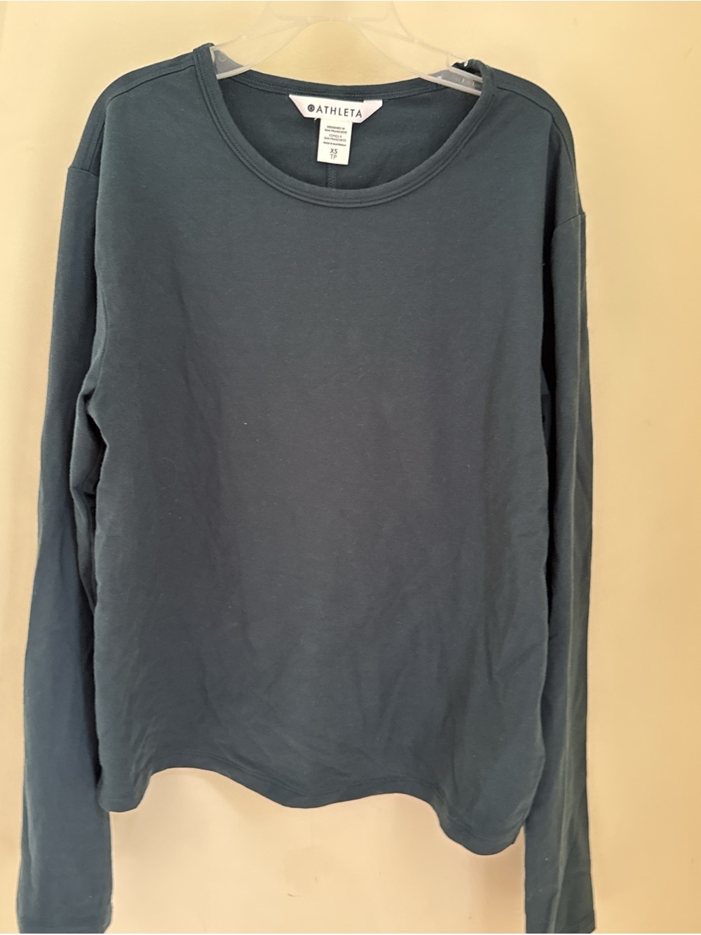 Athleta Cozy Crewneck Long Sleeve Tee - Teal Green